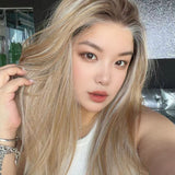 JBEXTENSION 22 Inches Honey Blonde Pre-Cut 13X6 Free Part Snowflake Lace Frontlace Glueless Wig KEL PRO - HONEY BLONDE【BENDY EAR TABS】
