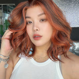 JBEXTENSION 16 Inches Chocolate Orange Pre-Cut 13X6 Free Part Snowflake Lace Frontlace Glueless Wig MONICA PRO - CHOCOLATE ORANGE【BENDY EAR TABS】