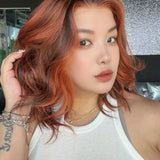 JBEXTENSION 16 Inches Chocolate Orange Pre-Cut 13X6 Free Part Snowflake Lace Frontlace Glueless Wig MONICA PRO - CHOCOLATE ORANGE【BENDY EAR TABS】