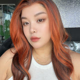 JBEXTENSION 23 Inches Chocolate Orange Pre-Cut 13X6 Free Part Snowflake Lace Frontlace Glueless Wig KARA PRO - CHOCOLATE ORANGE【BENDY EAR TABS】