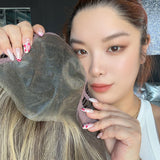 JBEXTENSION 20 Inches Brown Highlight Pre-Cut 13X6 Free Part Snowflake Lace Frontlace Glueless Wig MABEL PRO - BROWN HIGHLIGHT【BENDY EAR TABS】