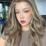 JBEXTENSION 21 Inches Hazelnut Curly Pre-Cut 13X6 Free Part Snowflake Lace Frontlace Glueless Wig GIORGINA PRO - HAZELNUT【BENDY EAR TABS】