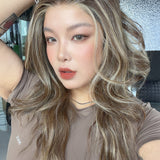 JBEXTENSION 21 Inches Hazelnut Curly Pre-Cut 13X6 Free Part Snowflake Lace Frontlace Glueless Wig GIORGINA PRO - HAZELNUT【BENDY EAR TABS】