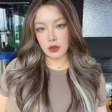 JBEXTENSION 24 Inches Long Curly Caramel Brown Pre-Cut Arc Snowflake Lace Frontlace Glueless Wig ANGELA ARC - CARAMEL BROWN【BENDY EAR TABS】