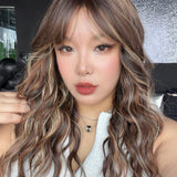 JBEXTENSION 22 Inches Scalpiana Long Wave Tiramisu 3.5X4 Hard Silky Top Natural Scalp Effect Wig with Bangs OSSIE TIRAMISU