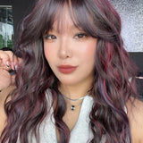 JBEXTENSION 22 Inches Scalpiana Long Wave Peacock 3.5X4 Hard Silky Top Natural Scalp Effect Wig with Bangs OSSIE PEACOCK
