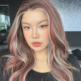 JBEXTENSION 23 Inches Rust Auburn Pre-Cut 13X6 Free Part Snowflake Lace Frontlace Glueless Wig KARA PRO - RUST AUBURN【BENDY EAR TABS】