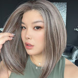 JBEXTENSION 14 Inches Pine Cones Pre-Cut 13X6 Free Part Snowflake Lace Frontlace Bob Cut Glueless Wig GIOIA PRO - PINE CONES【BENDY EAR TABS】