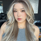JBEXTENSION 26 Inches Long Curly Biscuit Blonde Pre-Cut Arc Snowflake Lace Frontlace Glueless Wig EMMIE ARC - BISCUIT BLONDE【BENDY EAR TABS】