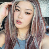 JBEXTENSION 22 Inches Rust Auburn Pre-Cut 13X6 Free Part Snowflake Lace Frontlace Glueless Wig KEL PRO - RUST AUBURN【BENDY EAR TABS】