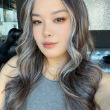 JBEXTENSION 26 Inches Long Curly Nut Mix Pre-Cut Arc Snowflake Lace Frontlace Glueless Wig EMMIE ARC - NUT MIX【BENDY EAR TABS】