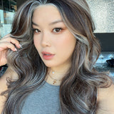 JBEXTENSION 26 Inches Long Curly Nut Mix Pre-Cut Arc Snowflake Lace Frontlace Glueless Wig EMMIE ARC - NUT MIX【BENDY EAR TABS】