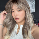 JBEXTENSION 24 Inches Curly Dirty Blonde Wig with Bangs ROSITA DIRTY BLONDE