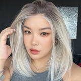JBEXTENSION 14 Inches Light Blonde Pre-Cut 13X6 Free Part Snowflake Lace Frontlace Bob Cut Glueless Wig GIOIA PRO - LIGHT BLONDE【BENDY EAR TABS】