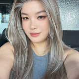 JBEXTENSION 22 Inches Camel Highlight Pre-Cut 13X6 Free Part Snowflake Lace Frontlace Glueless Wig KEL PRO - CAMEL HIGHLIGHT【BENDY EAR TABS】