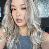 JBEXTENSION TERESA LONG MONO Full Monofilament Wig 24 Inches Wave Silver Sand Blonde Full Mono Lace Glueless with Anti-slip Silicone Strips Wig TERESA LONG MONO - SILVER SAND BLONDE【BENDY EAR TABS】