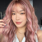[PRE-ORDER] JBEXTENSION 22 Inches Scalpiana Long Wave Sea-salt Sakura 3.5X4 Hard Silky Top Natural Scalp Effect Wig with Bangs OSSIE SEA-SALT SAKURA