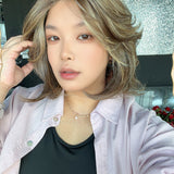 JBEXTENSION FELICIA MONO Full Monofilament Handmade Full Lace Full Hand Tied Wig 11 Inches Hazelnut Mono Lace Handmade Futura Fiber Wig with Anti-slip Silicone Strips Glueless Wig FELICIA MONO - HAZELNUT【BENDY EAR TABS】