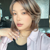 JBEXTENSION FELICIA MONO Full Monofilament Handmade Full Lace Full Hand Tied Wig 11 Inches Pine Cones Mono Lace Handmade Futura Fiber Wig with Anti-slip Silicone Strips Glueless Wig FELICIA MONO - PINE CONES【BENDY EAR TABS】