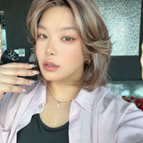 JBEXTENSION FELICIA MONO Full Monofilament Handmade Full Lace Full Hand Tied Wig 11 Inches Pine Cones Mono Lace Handmade Futura Fiber Wig with Anti-slip Silicone Strips Glueless Wig FELICIA MONO - PINE CONES【BENDY EAR TABS】