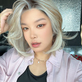 JBEXTENSION FELICIA MONO Full Monofilament Handmade Full Lace Full Hand Tied Wig 11 Inches Mix Blonde Mono Lace Handmade Futura Fiber Wig with Anti-slip Silicone Strips Glueless Wig FELICIA MONO - MIX BLONDE【BENDY EAR TABS】
