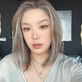 JBEXTENSION 12 Inches Bob Cut Hazelnut Pre-Cut Arc Snowflake Lace Frontlace Glueless Wig KHLOE ARC - HAZELNUT【BENDY EAR TABS】