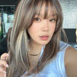 JBEXTENSION 20 Inches Scalpiana Tiramisu Wolf Cut 3.5X4 Hard Silky Top Natural Scalp Effect Wig with Bangs LILA TIRAMISU