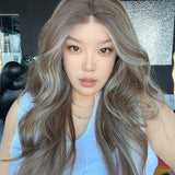 JBEXTENSION 26 Inches Long Curly Hazelnut Pre-Cut Arc Snowflake Lace Frontlace Glueless Wig EMMIE ARC - HAZELNUT【BENDY EAR TABS】