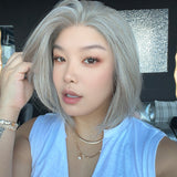 JBEXTENSION 12 Inches Bob Cut Cream Blonde Pre-Cut Arc Snowflake Lace Frontlace Glueless Wig KHLOE ARC - CREAM BLONDE【BENDY EAR TABS】