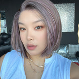 JBEXTENSION 12 Inches Bob Cut Camel Pink Pre-Cut Arc Snowflake Lace Frontlace Glueless Wig KHLOE ARC - CAMEL PINK【BENDY EAR TABS】
