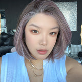 JBEXTENSION 12 Inches Bob Cut Camel Pink Pre-Cut Arc Snowflake Lace Frontlace Glueless Wig KHLOE ARC - CAMEL PINK【BENDY EAR TABS】