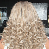 JBEXTENSION 18 Inches Mix Blonde Deep Curly Pre-Cut Arc Snowflake Lace Frontlace Glueless Wig ILARIA ARC - MIX BLONDE【 BENDY EAR TABS 】