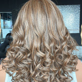 JBEXTENSION 18 Inches Dark Caramel Deep Curly Pre-Cut Arc Snowflake Lace Frontlace Glueless Wig ILARIA ARC - DARK CARAMEL【 BENDY EAR TABS 】