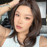 JBEXTENSION LAURETTA MONO Monofilament Handmade Wig 6X5 Full Monofilament Hand Tied Top Wig 17 Inches Dark Brown Mono Lace Wig with Anti-slip Silicone Strips Glueless Wig LAURETTA MONO - DARK BROWN【BENDY EAR TABS】