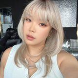 JBEXTENSION LAURETTA MONO Monofilament Handmade Wig 6X5 Full Monofilament Hand Tied Top Wig 17 Inches Mix Blonde Mono Lace Wig with Anti-slip Silicone Strips Glueless Wig LAURETTA MONO - MIX BLONDE【BENDY EAR TABS】