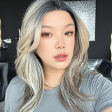 JBEXTENSION 19 Inches Dark Mix Blonde Pre-Cut Arc Snowflake Lace Frontlace Glueless Wig SADIE ARC【 BENDY EAR TABS 】