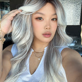 JBEXTENSION 24 Inches Ash Blonde Wig with Bangs MAXINE ASH BLONDE