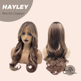 JBEXTENSION 23 Inches Mocha Copper Wig with Bangs HAYLEY MOCHA COPPER