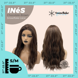 JBEXTENSION 22 Inches Chocolate Brown Pre-Cut Snowflake Lace Frontlace Glueless Wig INéS CHOCOLATE BROWN【PERMATEASE】【BENDY EAR TABS】