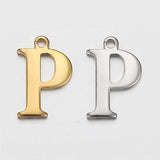 JBextension Golden Silver Color Stainless Necklace Steel English Letter Pendant Uppercase Single Hole Diy Necklace Apparel Pendant 1 Pcs