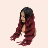 JBEXTENSION 30 Inches Ombre Red Color Long Body Wave Frontlace Glueless Wig NATASHA