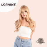 JBEXTENSION 24 Inches Blonde Curly Wig With Bangs LORAINE