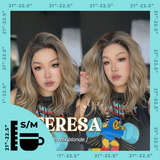 JBEXTENSION 18 Inches Shatush Mix Blonde Pre-Cut Snowflake Lace Frontlace Glueless Wig TERESA SHATUSH MIX BLONDE【PERMATEASE】【BENDY EAR TABS】