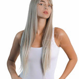 JBEXTENSION 28 Inches Long Straight Mix Blonde Wig With Bangs MANDY
