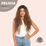 JBEXTENSION 28 Inches Extra Curly Mocha Long Pre-Cut Frontlace Glueless Wig FELICIA MOCHA