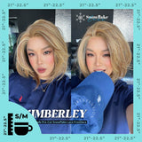HOT OF SEASON - 14 Inches Honey Blonde Pre-Cut Snowflake Lace Frontlace Glueless Wig KIMBERLEY【PERMATEASE】【BENDY EAR TABS】