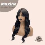 JBEXTENSION 24 Inches Midnight Brown Wig with Bangs MAXINE MIDNIGHT BROWN