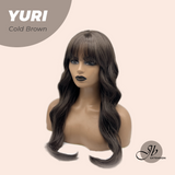JBEXTENSION 24 Inches Long Cold Brown Wig with Bangs YURI COLD BROWN