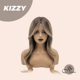 JBEXTENSION 23 Inches Ash Brown Balayage Wig with Bangs KIZZY ASH BROWN BALAYAGE