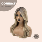 JBEXTENSION 22 Inches Mix Blonde Wig with Bangs CORRINE MIX BLONDE